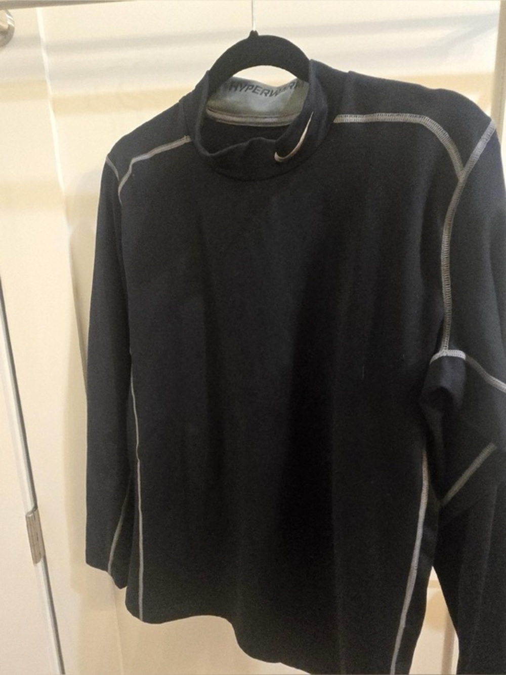 Nike Black Turtleneck Pullover with Contrast Stitching